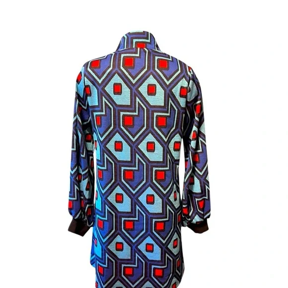 Tuckernuck Blue and Red Graphic Long Sleeve Blouse New with tag